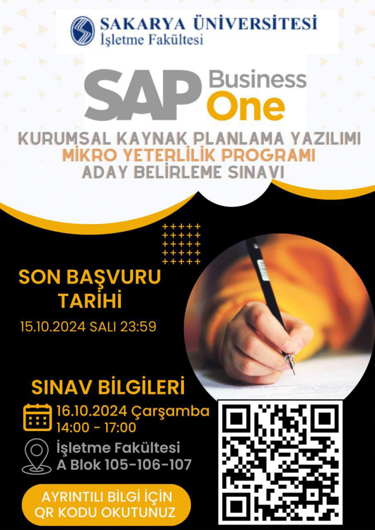 SAP Business One Mikro Yeterlilik Programı Aday Belirleme Sınavı