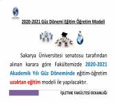 2020-2021 Güz Dönemi Eğitim Öğretim Modeli