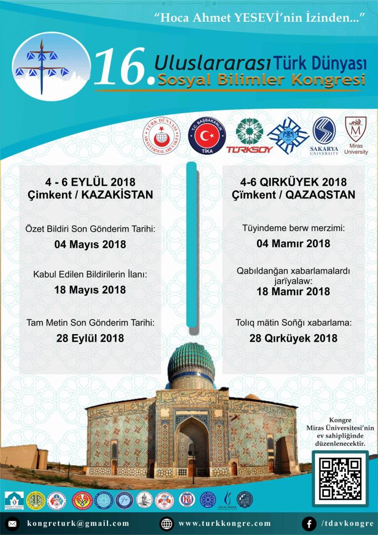 16. Uluslararası Türk Dünyası Sosyal Bilimler Kongresi